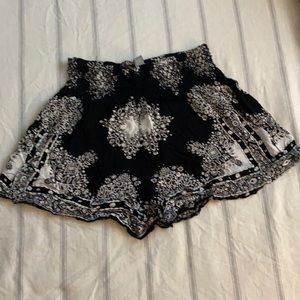 Black and white shorts